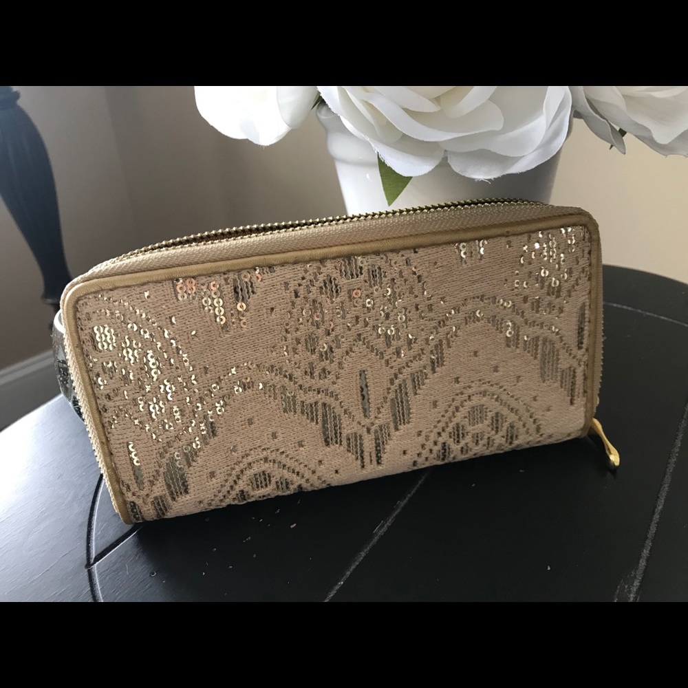 Gold zipper wallet